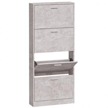 Schuhschrank Betongrau 59x17x150 cm Holzwerkstoff