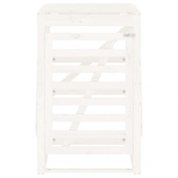 Mülltonnenbox Weiß 84x90x128,5 cm Massivholz Kiefer