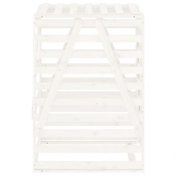 Mülltonnenbox Weiß 84x90x128,5 cm Massivholz Kiefer