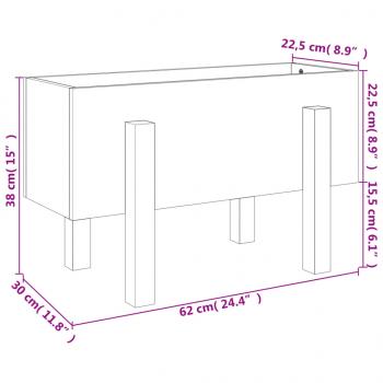 Pflanzkübel 62x30x38 cm Massivholz Douglasie