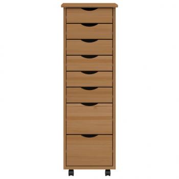 Rollschrank mit Schubladen MOSS Honigbraun Massivholz Kiefer