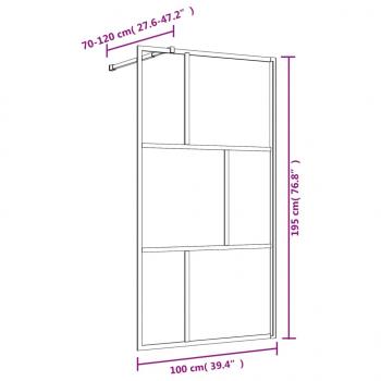 Duschwand für Begehbare Dusche ESG Klarglas Golden 100x195cm
