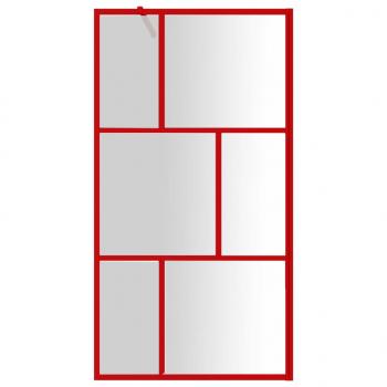 Duschwand für Begehbare Dusche mit ESG Klarglas Rot 100x195 cm