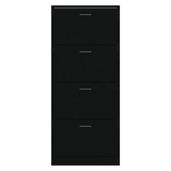 Schuhschrank Schwarz 63x24x147 cm Holzwerkstoff