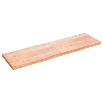 Tischplatte 200x60x(2-6) cm Massivholz Behandelt Baumkante