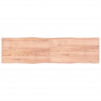 Tischplatte 220x60x(2-4) cm Massivholz Behandelt Baumkante