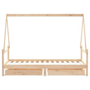 Kinderbett mit Schubladen 90x190 cm Massivholz Kiefer