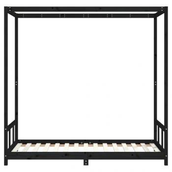 Kinderbett Schwarz 90x190 cm Massivholz Kiefer