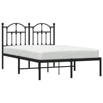 Bettgestell mit Kopfteil Metall Schwarz 120x200 cm
