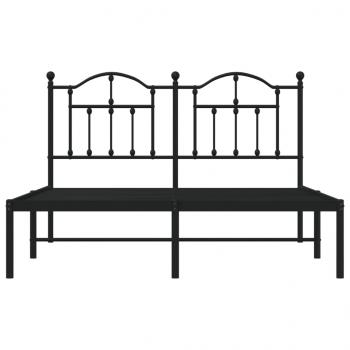 Bettgestell mit Kopfteil Metall Schwarz 140x190 cm