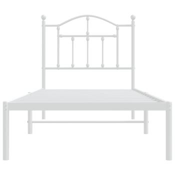 Bettgestell mit Kopfteil Metall Weiß 80x200 cm