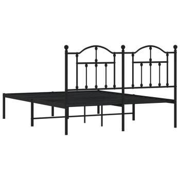 ARDEBO.de - Bettgestell mit Kopfteil Metall Schwarz 150x200 cm