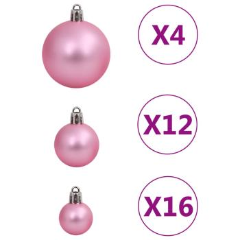 111-tlg. Weihnachtskugel-Set Rosa Polystyrol