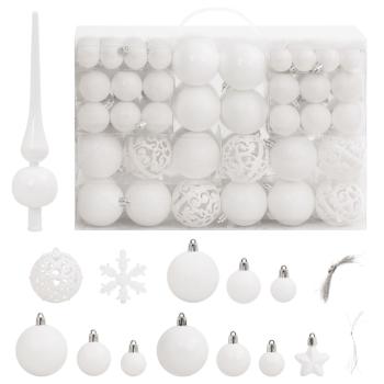 111-tlg. Weihnachtskugel-Set Weiß Polystyrol