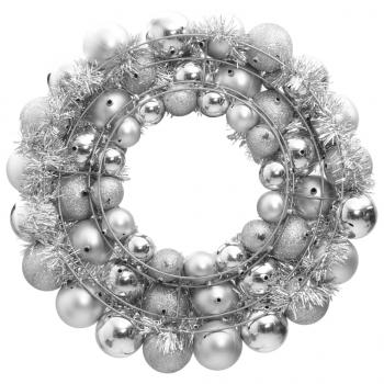 ARDEBO.de - Weihnachtskranz Silbern 45 cm Polystyrol