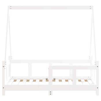 Kinderbett Weiß 70x140 cm Massivholz Kiefer