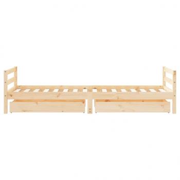 Kinderbett mit Schubladen 90x200 cm Massivholz Kiefer