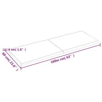 Tischplatte 160x60x(2-4) cm Massivholz Behandelt Baumkante