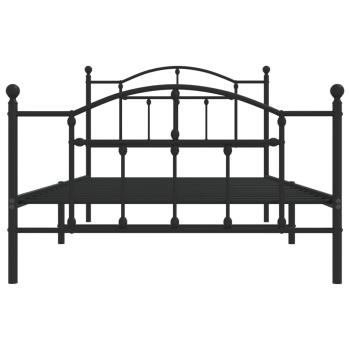 Bettgestell mit Kopf- und Fußteil Metall Schwarz 100x200 cm