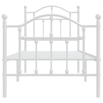 Bettgestell mit Kopf- und Fußteil Metall Weiß 75x190 cm
