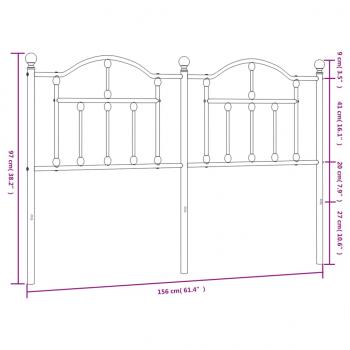 Kopfteil Metall Schwarz 150 cm