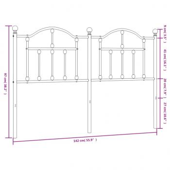 Kopfteil Metall Schwarz 135 cm