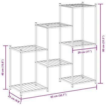 Blumenständer 83x25x80 cm Schwarz Eisen