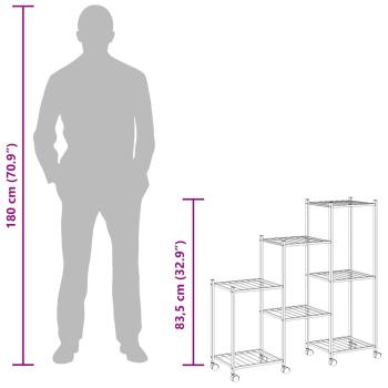 Blumenständer mit Rollen 83x25x83,5 cm Schwarz Eisen