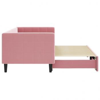 Tagesbett Ausziehbar Rosa 80x200 cm Samt