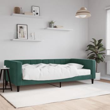 ARDEBO.de - Tagesbett mit Matratze Dunkelgrün 100x200 cm Samt