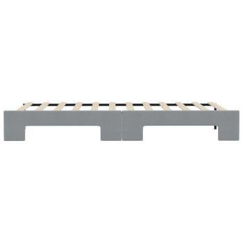 Tagesbett Ausziehbar Hellgrau 90x200 cm Stoff