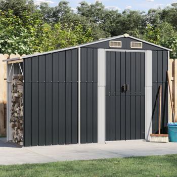 ARDEBO.de - Gerätehaus Anthrazit 277x93x179 cm Verzinkter Stahl