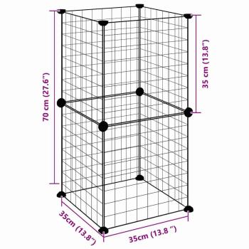 8-tlg. Haustierkäfig Schwarz 35x35 cm Stahl