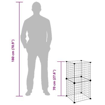8-tlg. Haustierkäfig Schwarz 35x35 cm Stahl