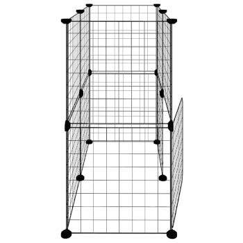 12-tlg. Haustierkäfig mit Tür Schwarz 35x35 cm Stahl