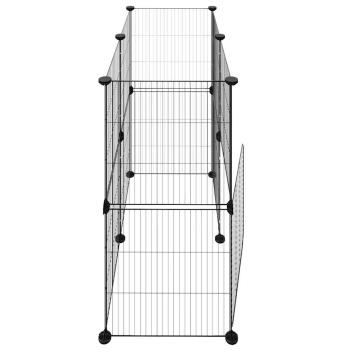 12-tlg. Haustierkäfig mit Tür Schwarz 35x35 cm Stahl