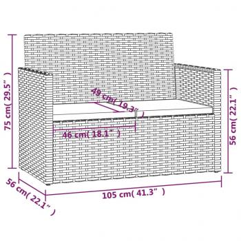4-tlg. Garten-Lounge-Set mit Kissen Poly Rattan Schwarz