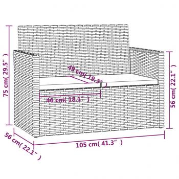 4-tlg. Garten-Lounge-Set mit Kissen Poly Rattan Grau