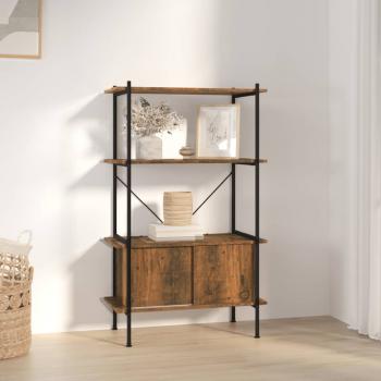 ARDEBO.de - Regal mit 4 Böden und Schrank 80x40x130 cm Stahl Holzwerkstoff