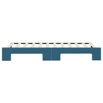 Tagesbett Ausziehbar Blau 90x200 cm Samt