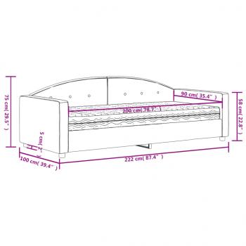 Tagesbett mit Matratze Dunkelgrün 90x200 cm Samt