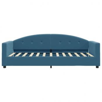 Tagesbett mit Matratze Blau 90x200 cm Samt