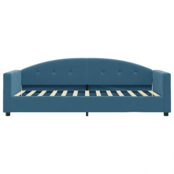 Tagesbett mit Matratze Blau 80x200 cm Samt