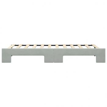 Tagesbett Ausziehbar Hellgrau 90x200 cm Samt
