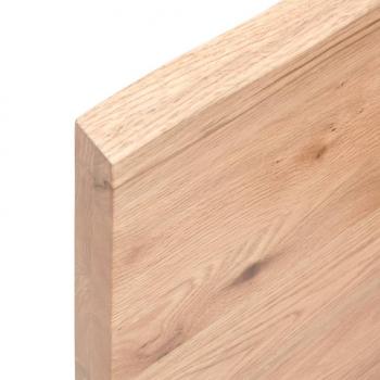 Tischplatte Hellbraun 100x50x(2-4)cm Massivholz Eiche Behandelt
