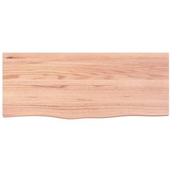 Tischplatte Hellbraun 100x40x(2-4)cm Massivholz Eiche Behandelt