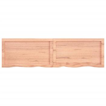 Tischplatte Hellbraun 140x40x(2-4)cm Massivholz Eiche Behandelt