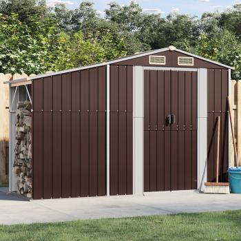 ARDEBO.de - Gerätehaus Braun 277x93x179 cm Verzinkter Stahl