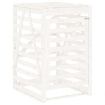 Mülltonnenbox für 4 Tonnen Weiß Massivholz Kiefer