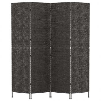 Paravent 4-tlg. Schwarz 163x180 cm Wasserhyazinthe